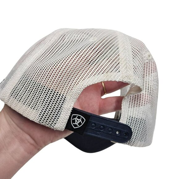 Ariat Men's Mesh Trucker Cap With American Flag & Logo Adjustable‎ - Picture 3 of 10
